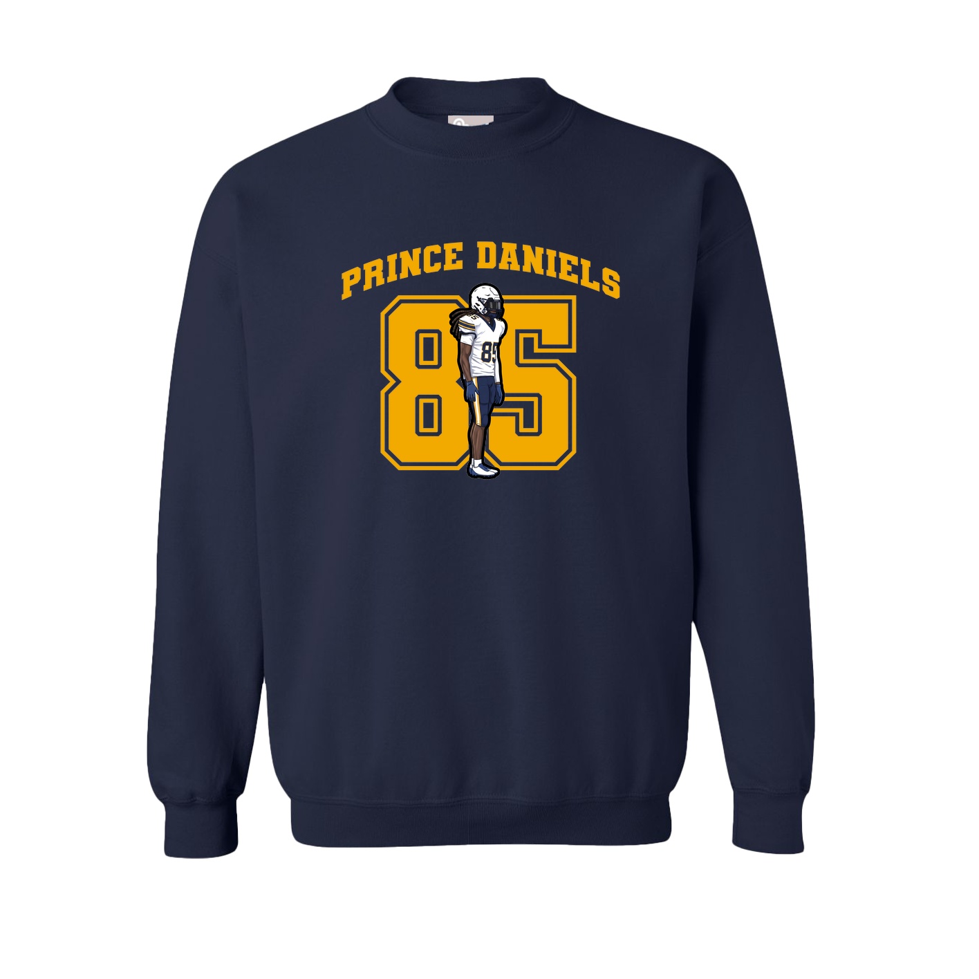 Fleece Crew — Number in Navy