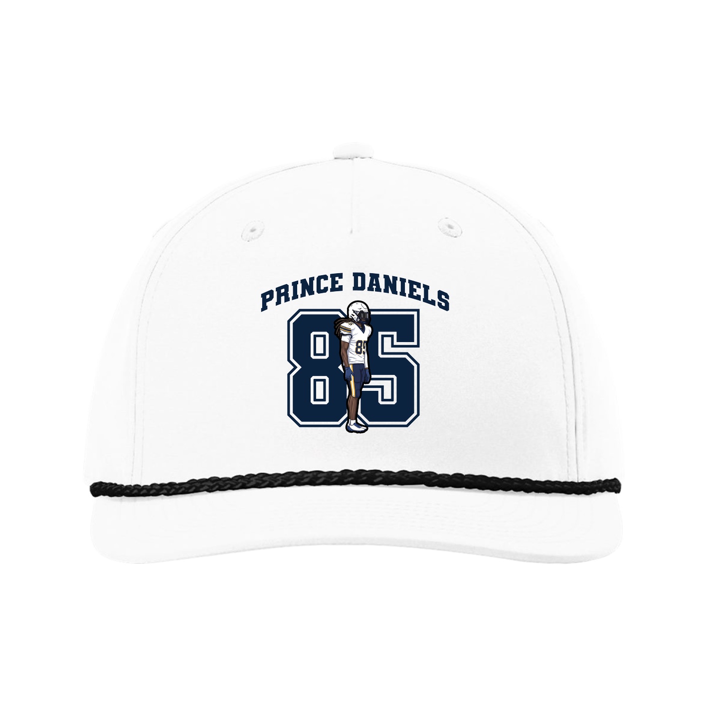Five-Panel Classic Rope Cap — Number in White