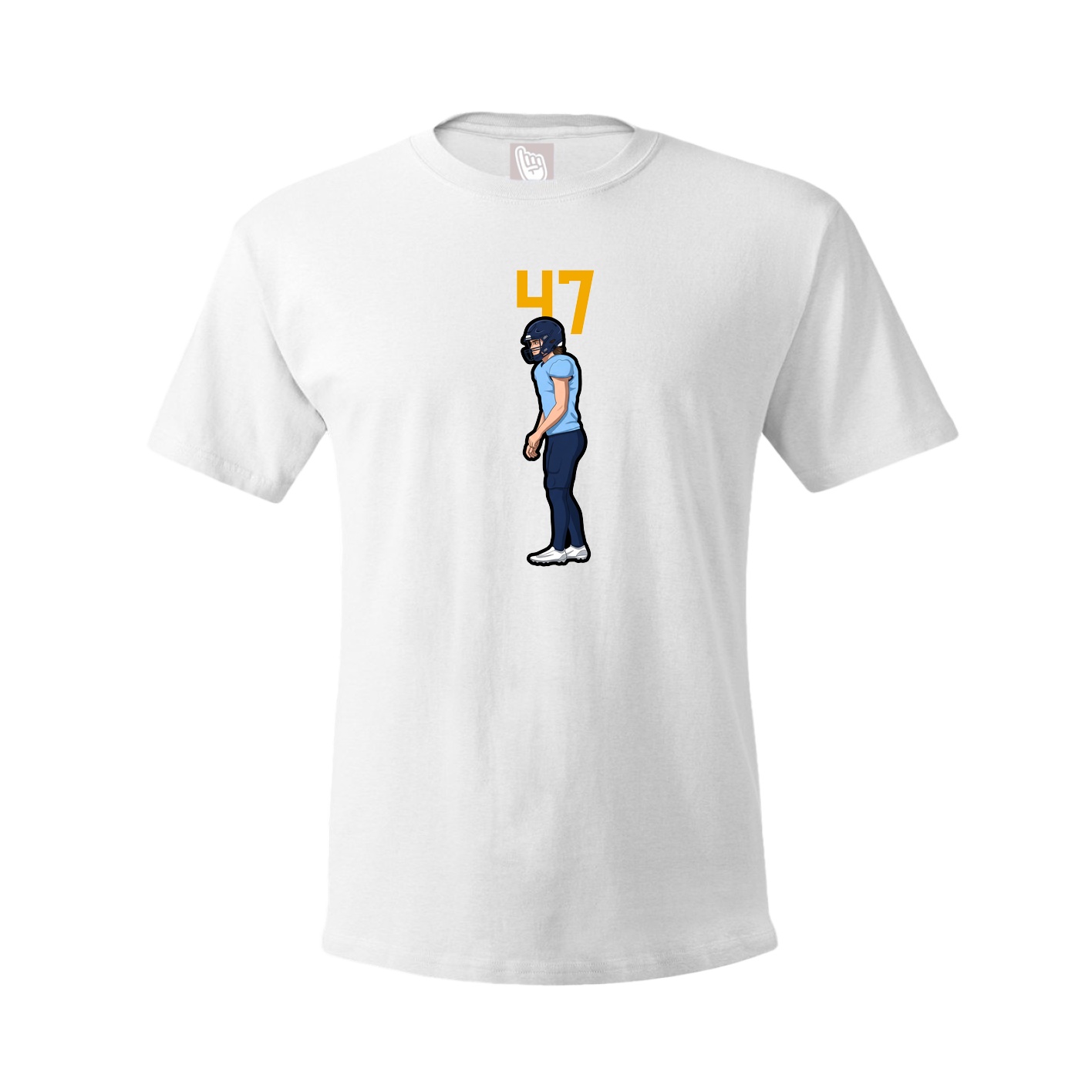 Youth Tee — Number Top in White