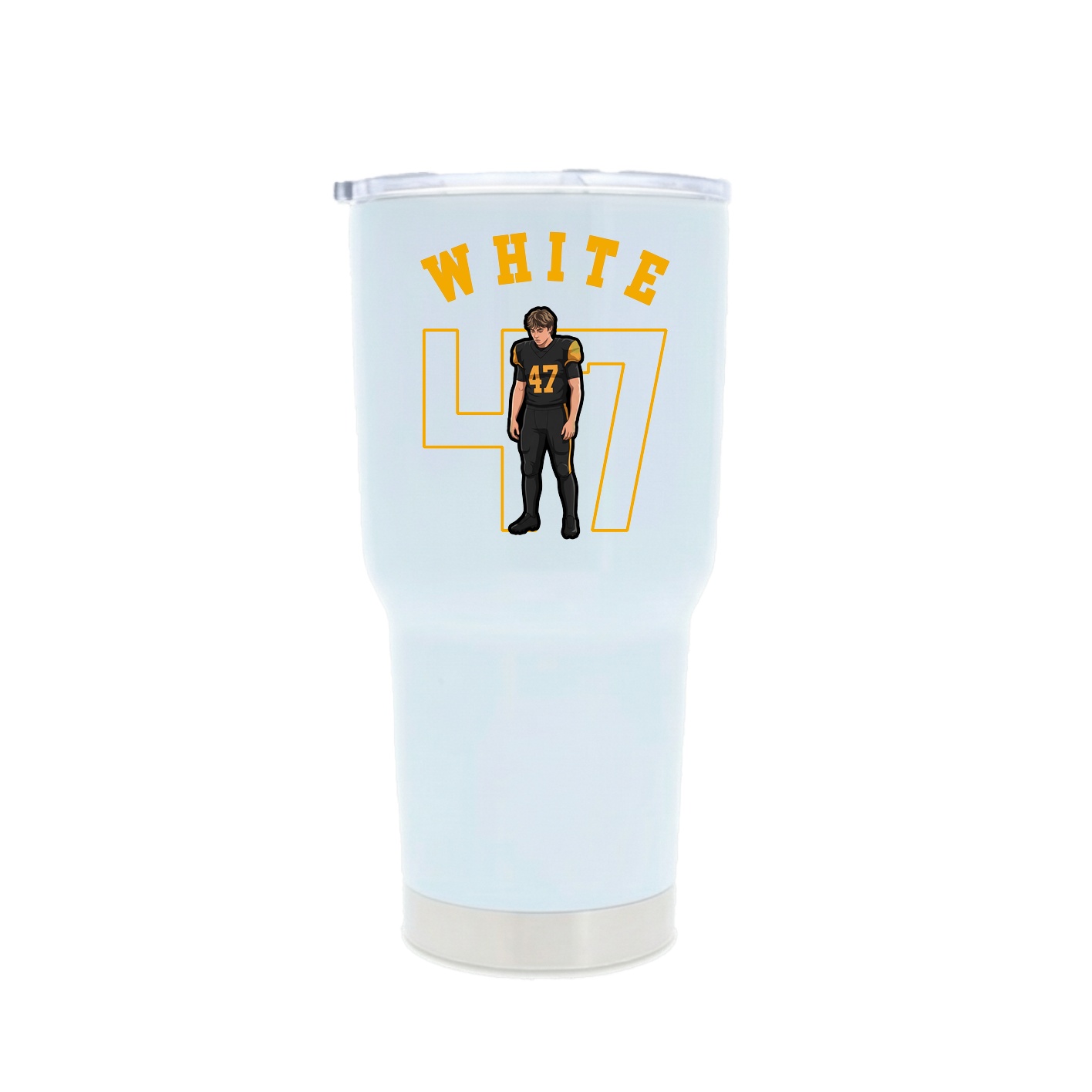 30oz Stainless Steel Tumbler — Shirsey Arch in White