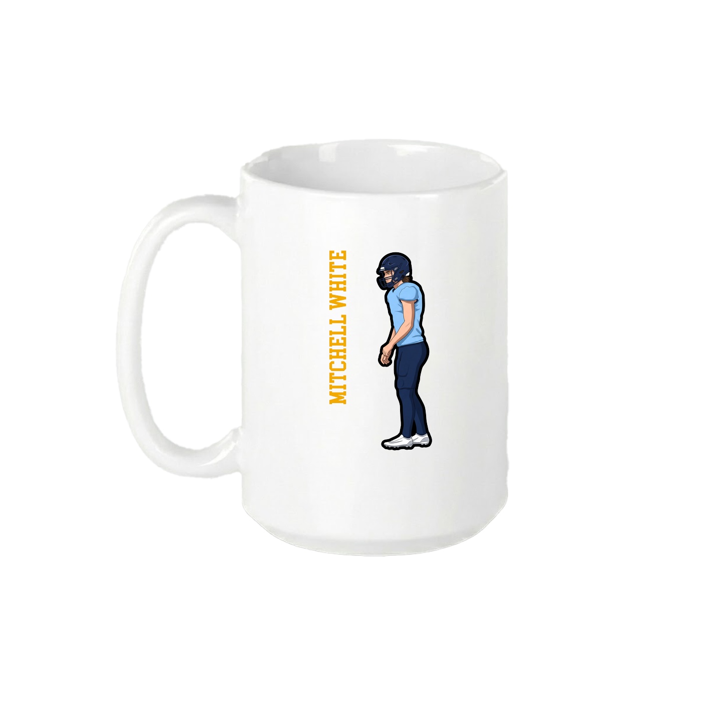 15oz Coffee Mug — Name Vertical in White