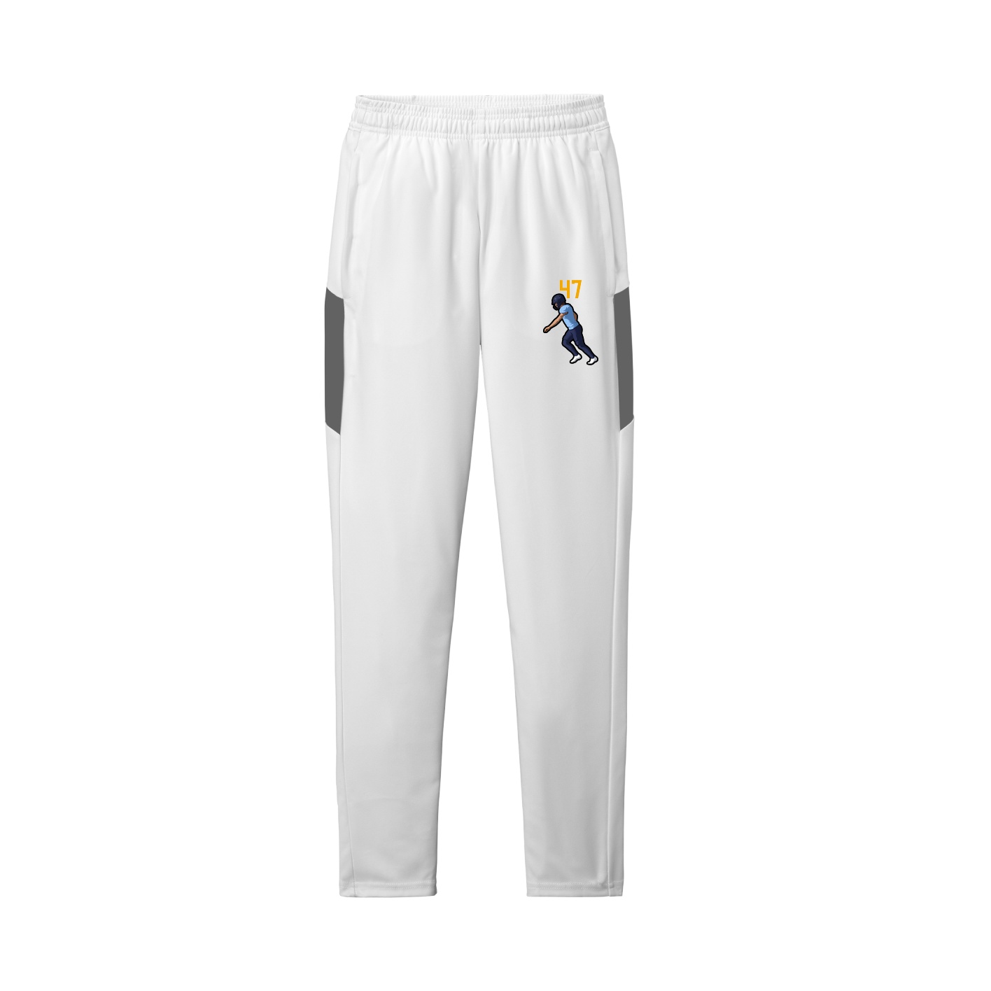 Team Travel Pant — Number Top in White/Grey
