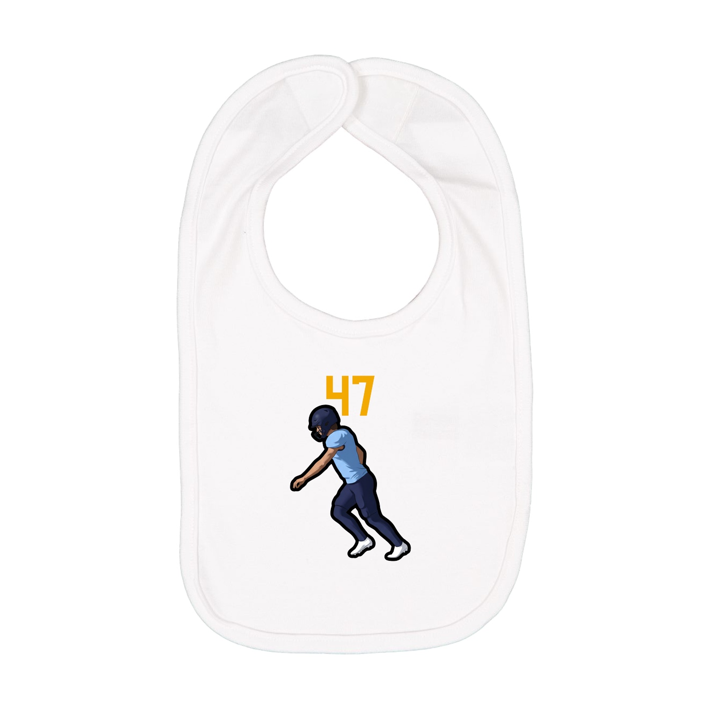 Infant Bib — Number Top in White