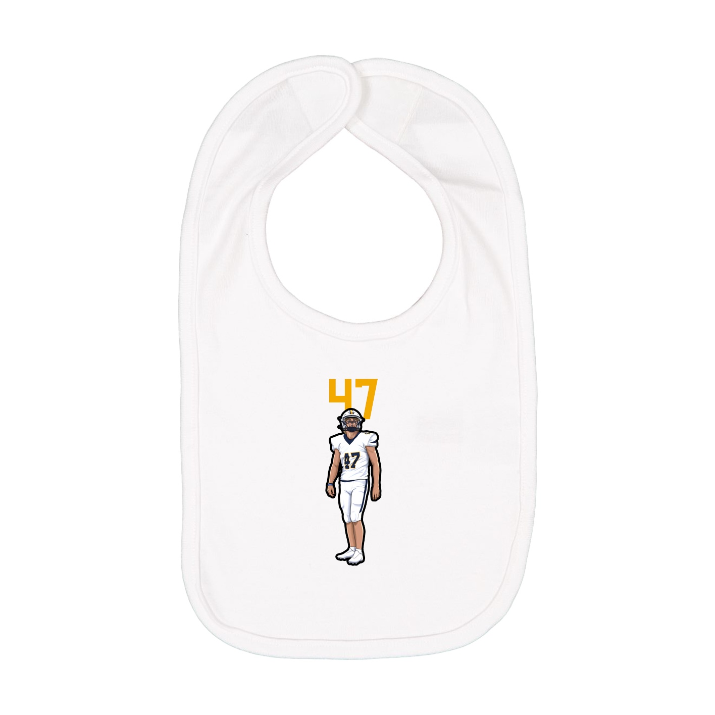 Infant Bib — Number Top in White