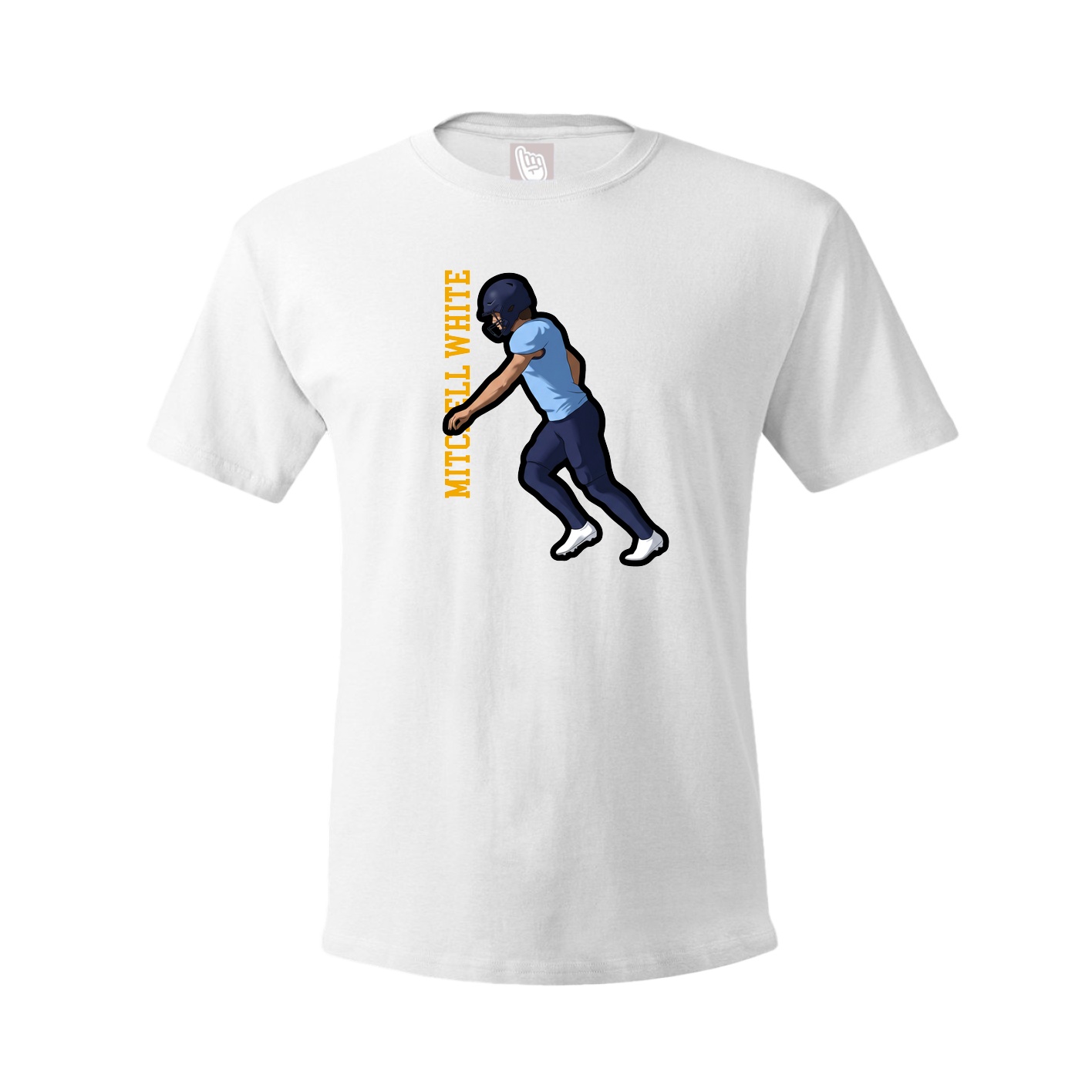 Tee — Name Vertical in White