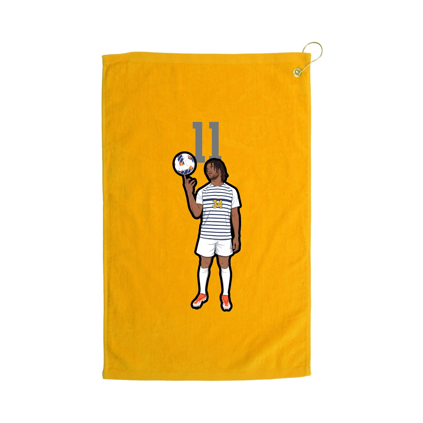 Golf Towel — Number Top in Gold