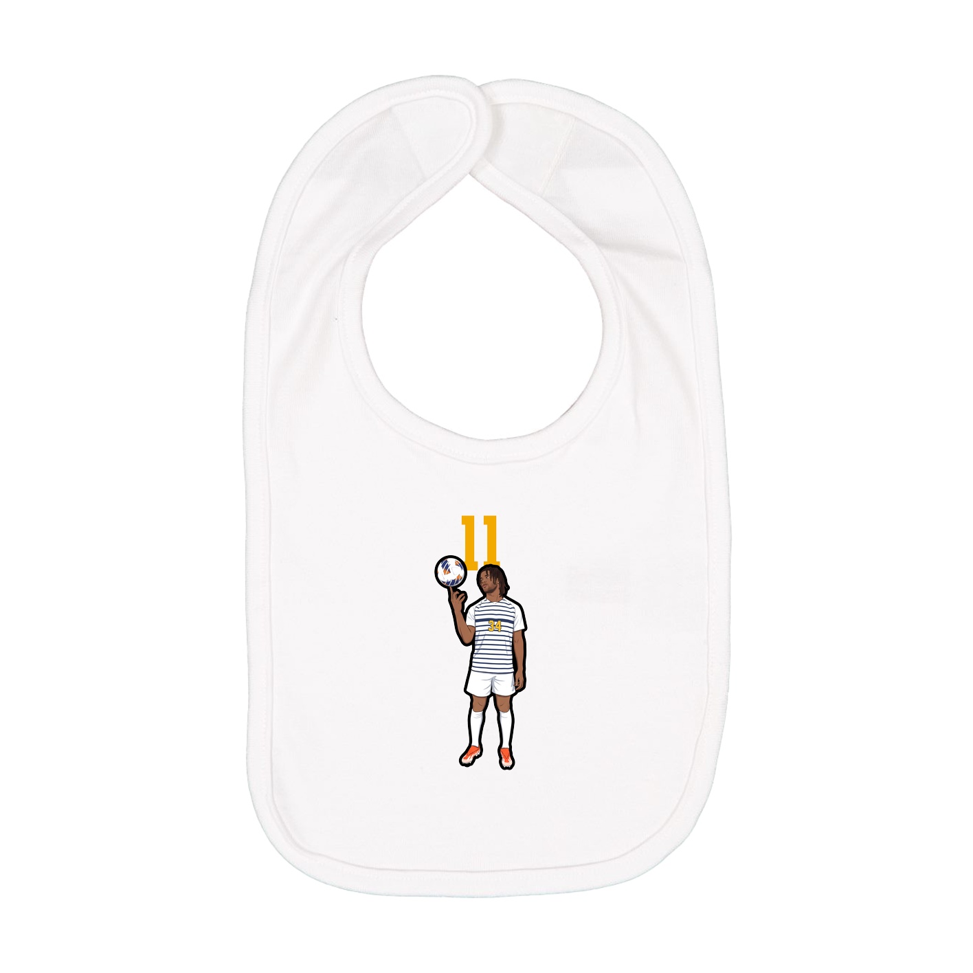 Infant Bib — Number Top in White