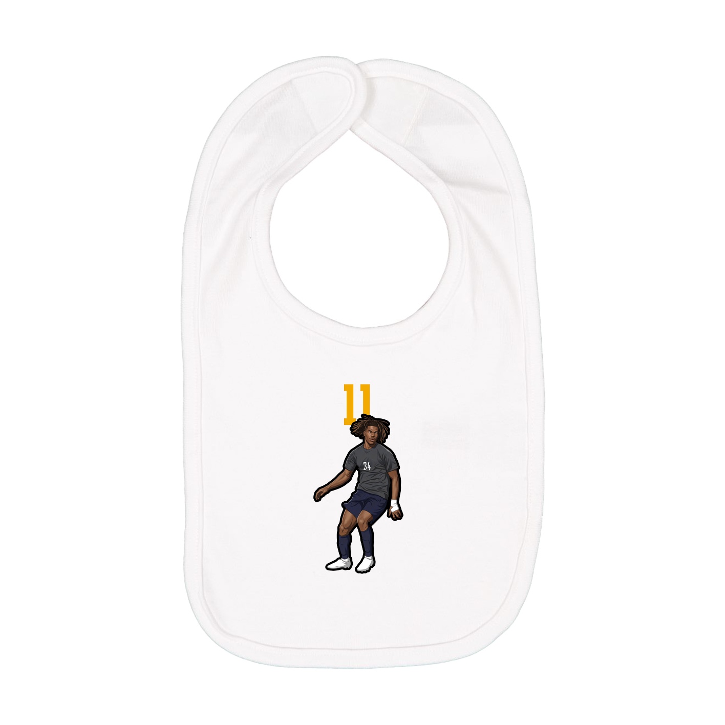 Infant Bib — Number Top in White