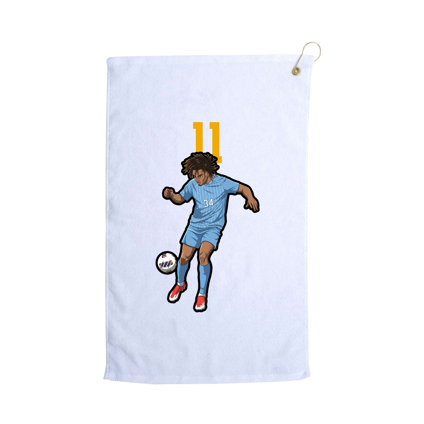 Golf Towel — Number Top in White