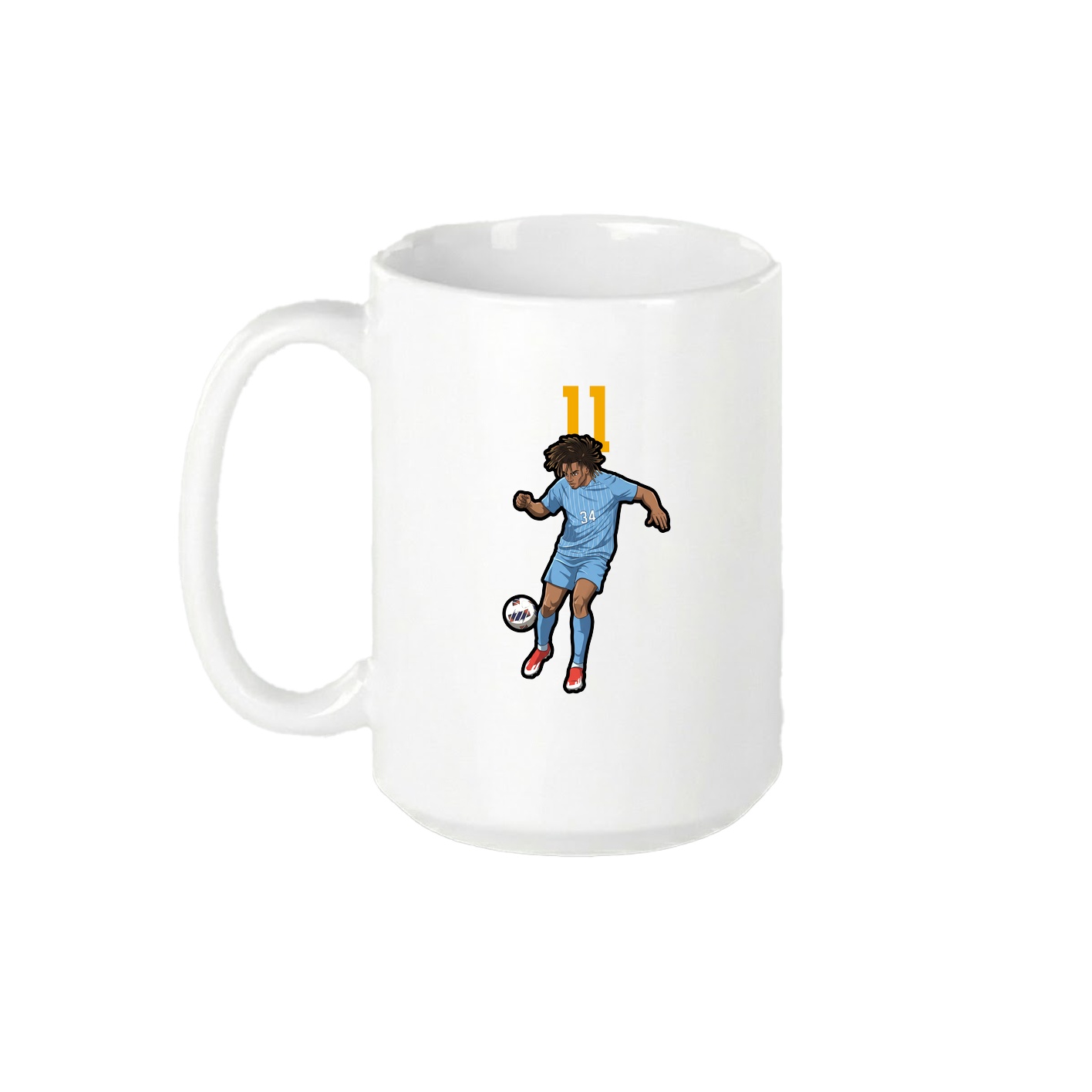 15oz Coffee Mug — Number Top in White