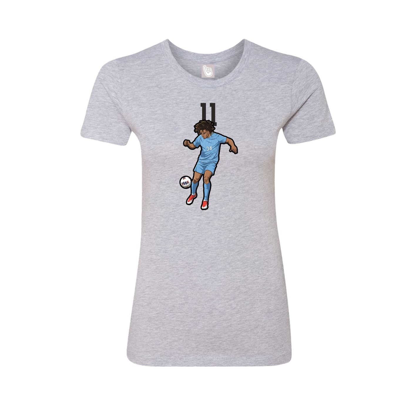 Fitted Women's Tee — Number Top in Grey