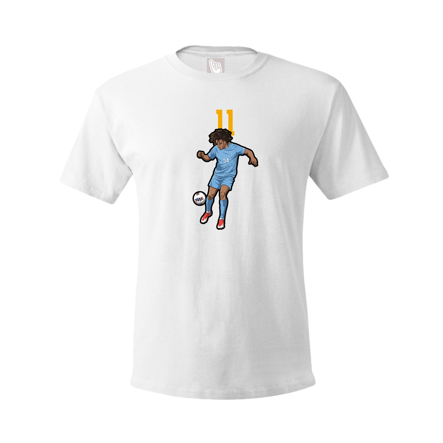 Youth Tee — Number Top in White