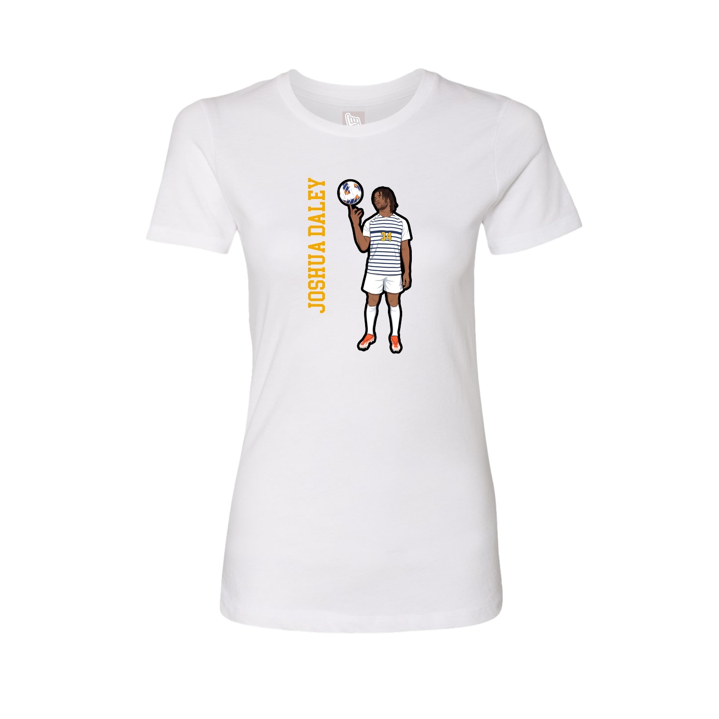 Fitted Women's Tee — Name Vertical in White