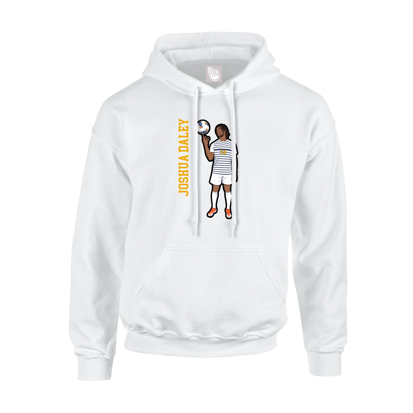 Youth Hoodie — Name Vertical in White