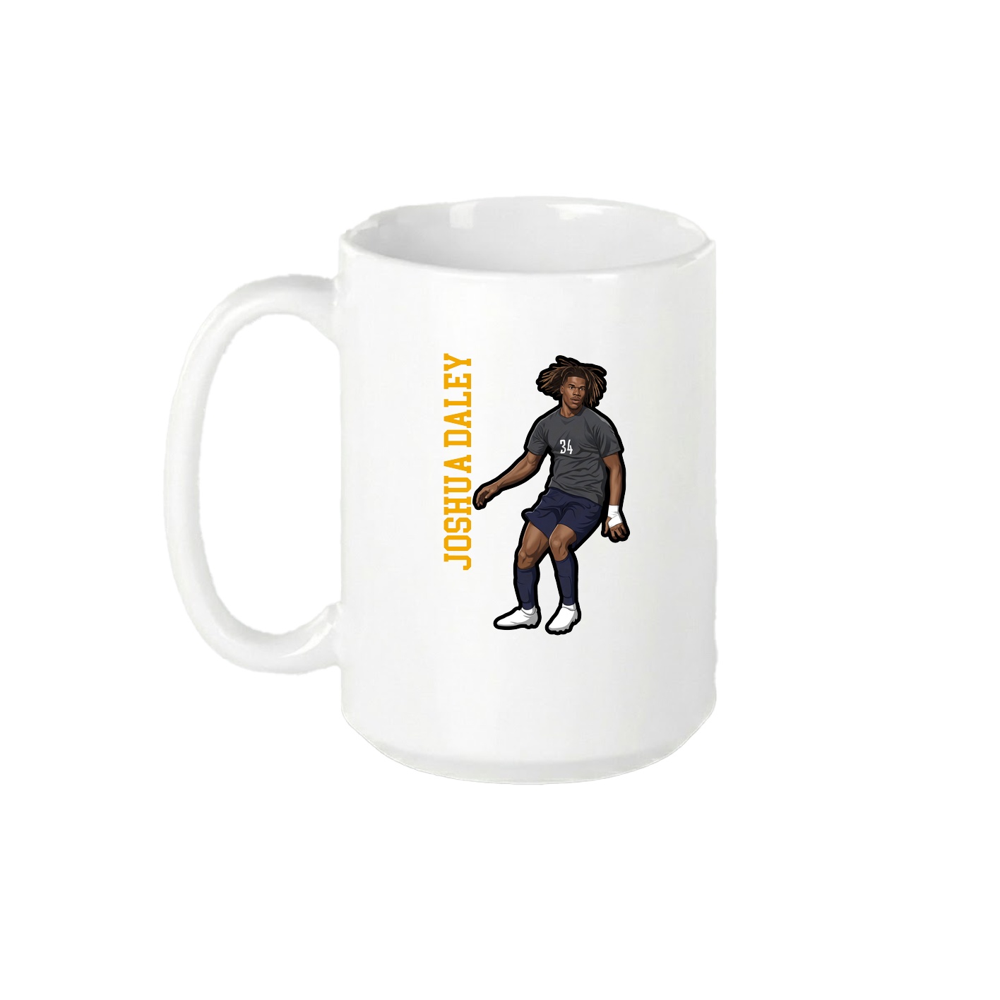 15oz Coffee Mug — Name Vertical in White