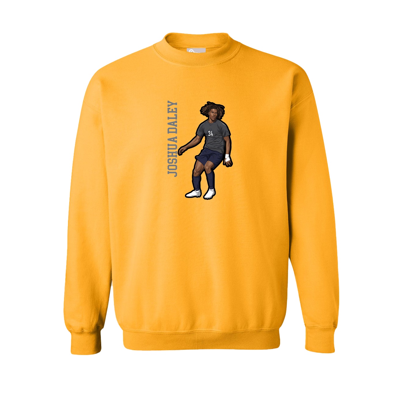 Fleece Crew — Name Vertical in Gold