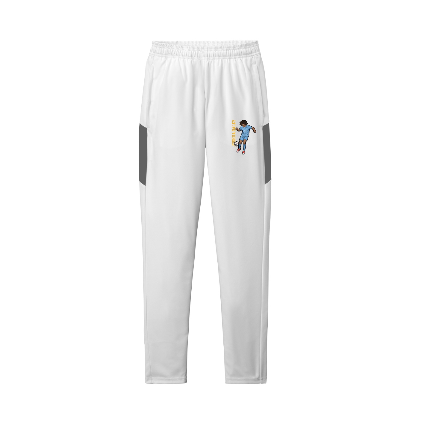 Team Travel Pant — Name Vertical in White/Grey