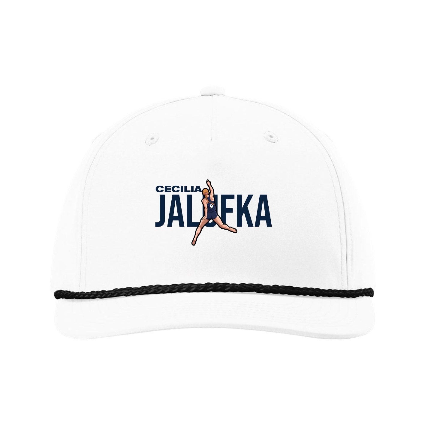 Five-Panel Classic Rope Cap — Player Name in White