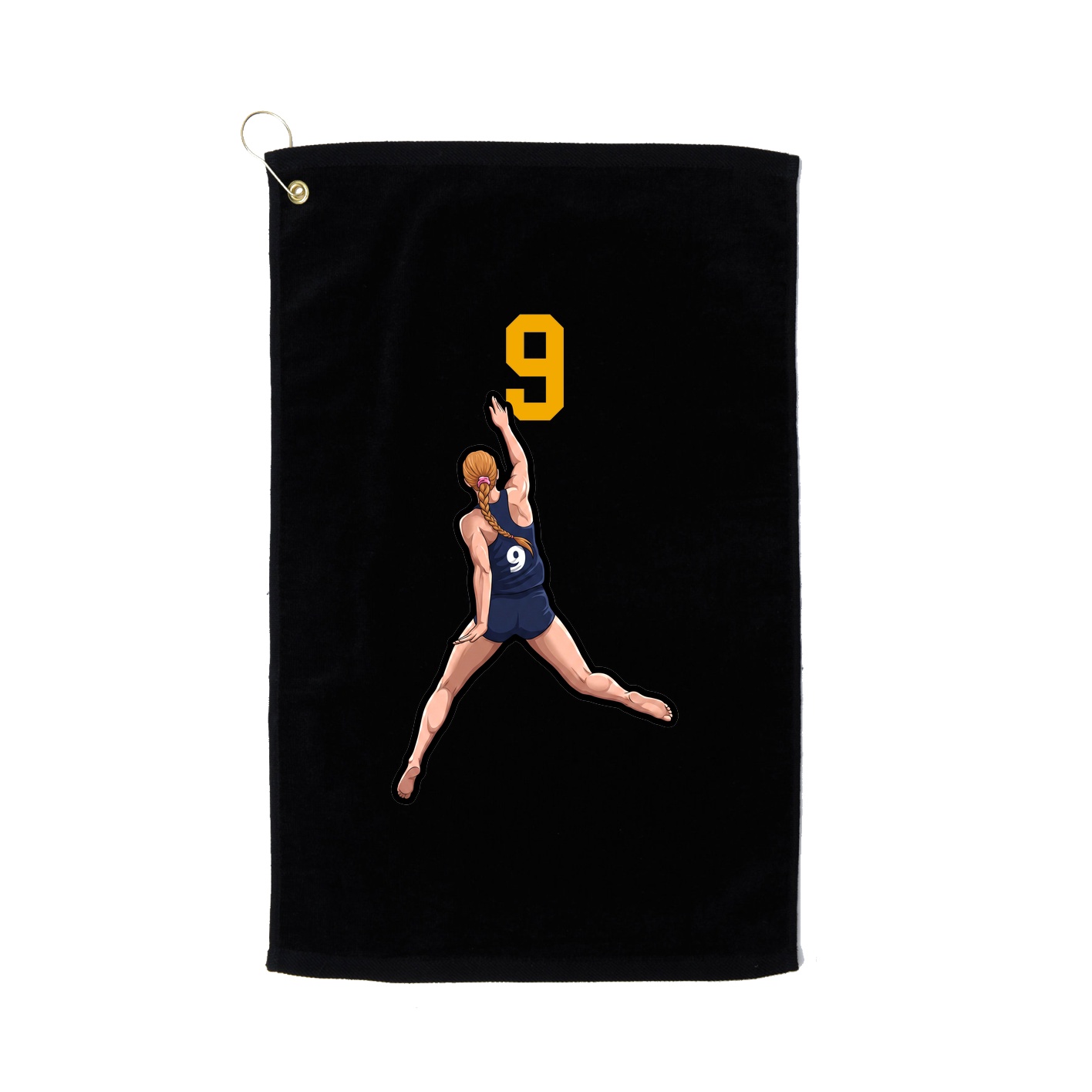 Golf Towel — Number Top in Black