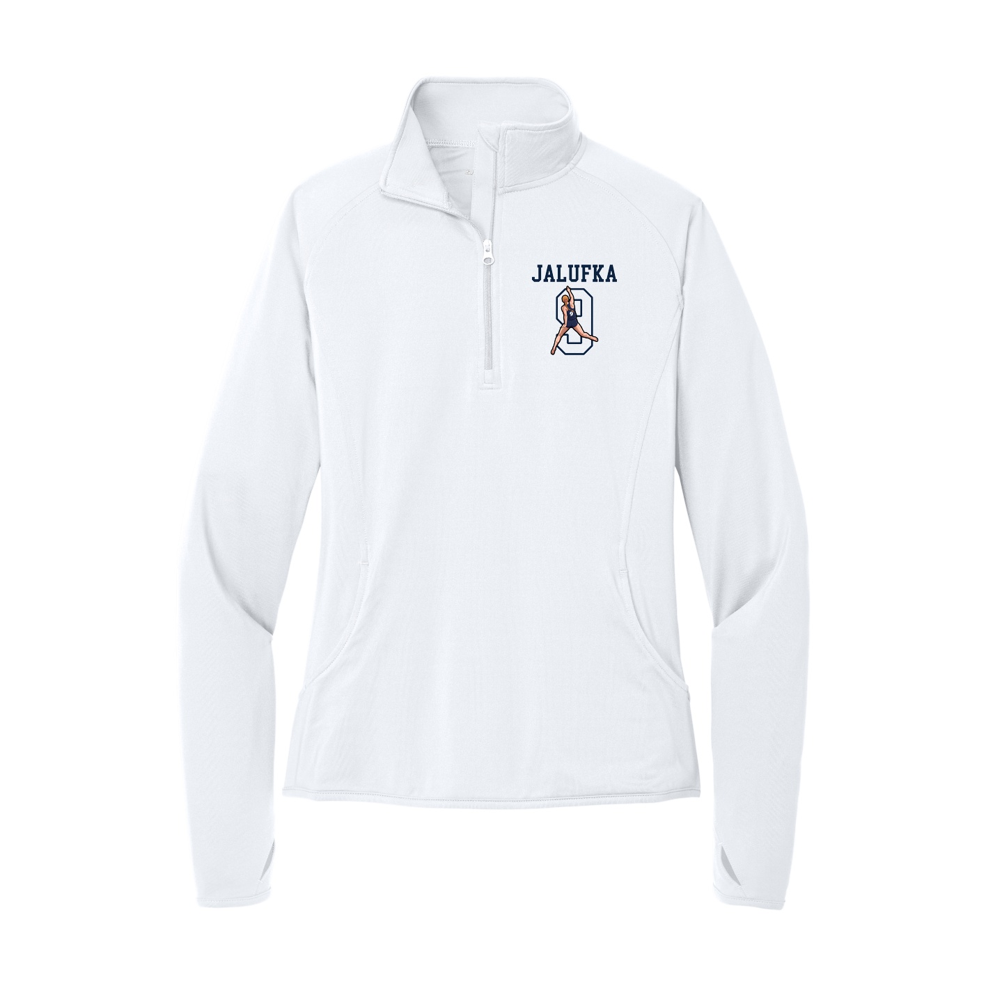 Women's Q-Zip Pullover — Shirsey in White