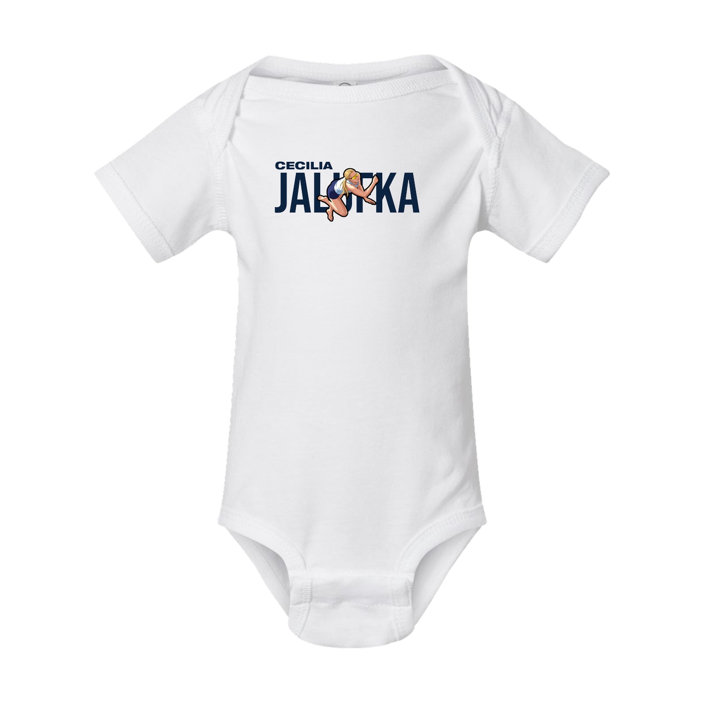 Baby Onesie — Player Name in White