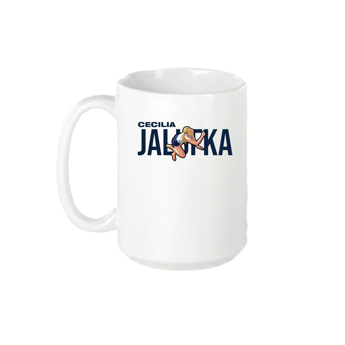 15oz Coffee Mug — Player Name in White