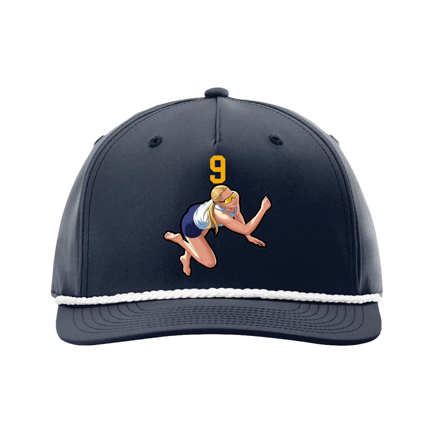 Five-Panel Classic Rope Cap — Number Top in Navy