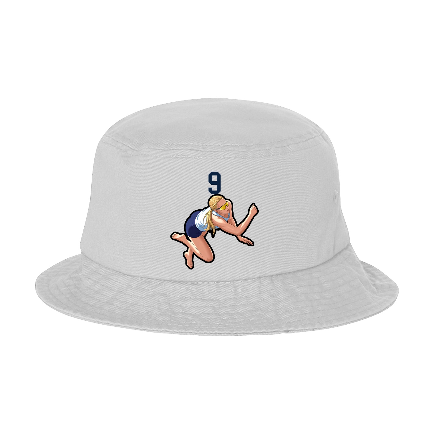 Bucket Cap — Number Top in White