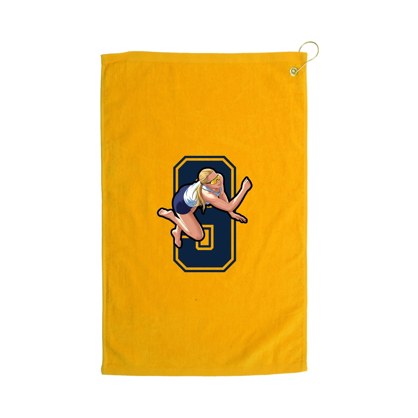 Golf Towel — Number in Gold