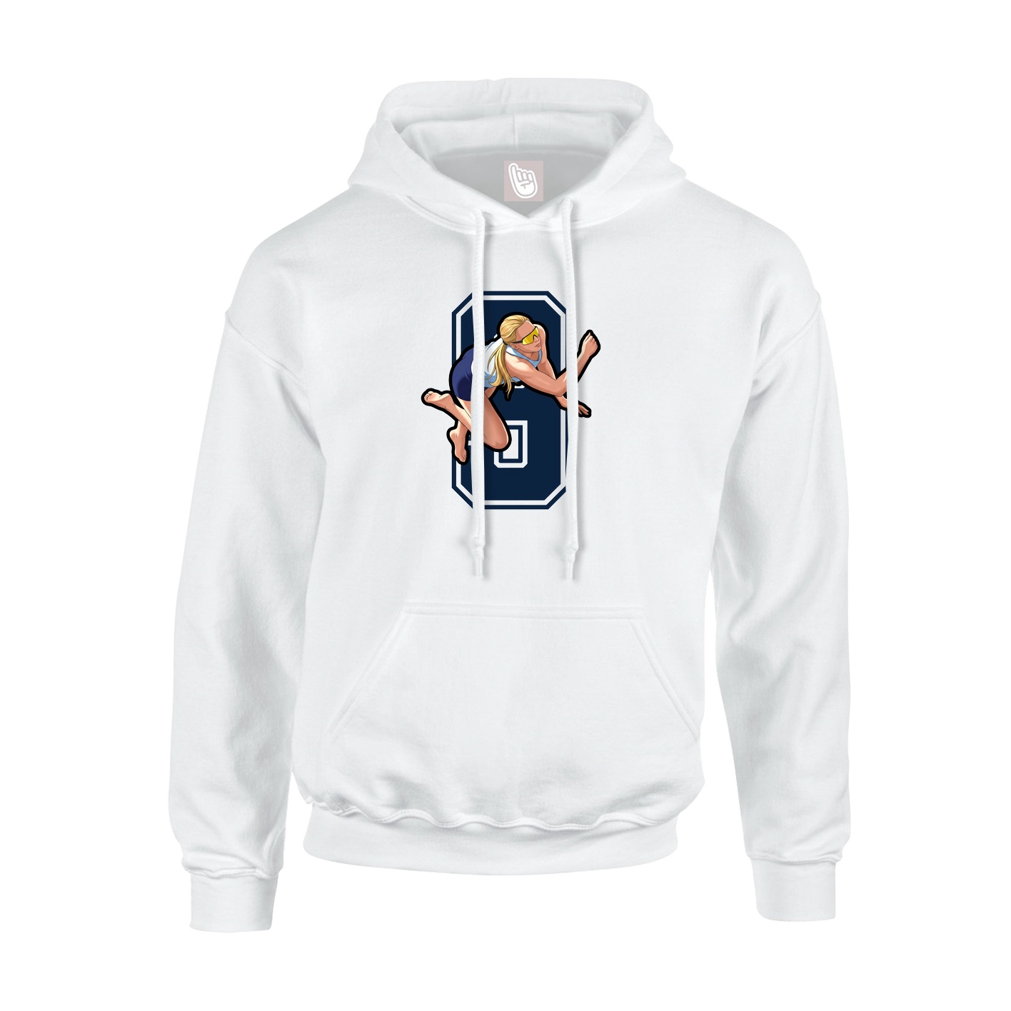 Youth Hoodie — Number in White