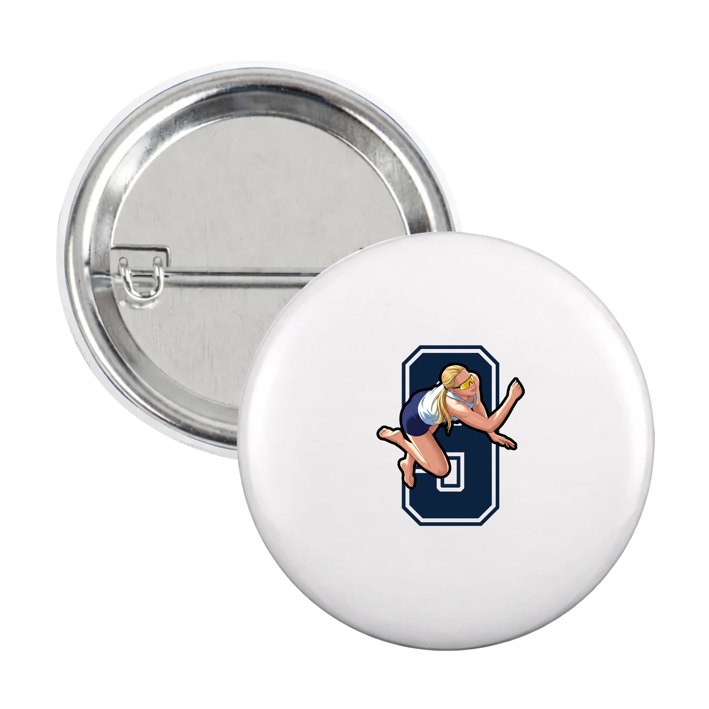 Game Day Button — Number in White