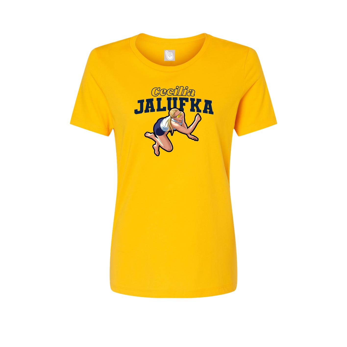 Fitted Women's Tee — Name Arch in Gold