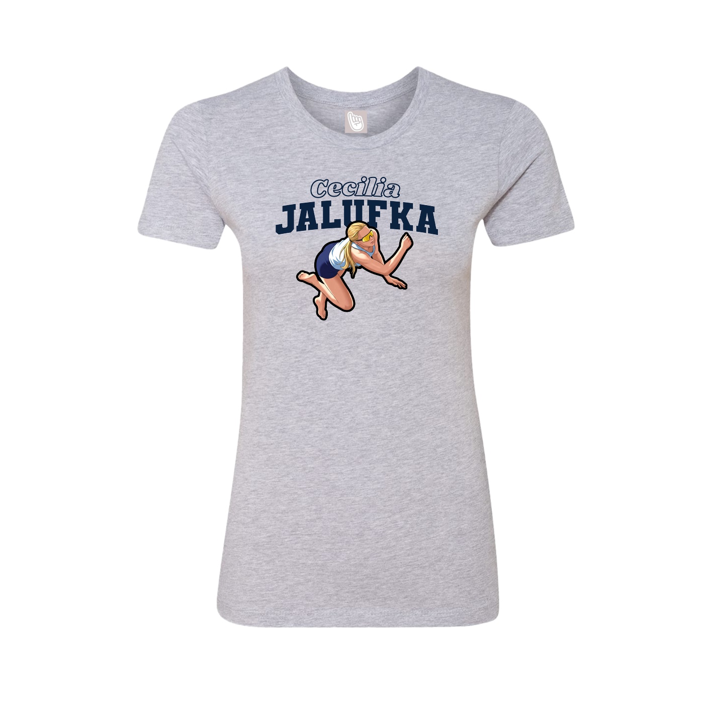 Womens Tee — Name Arch in Grey