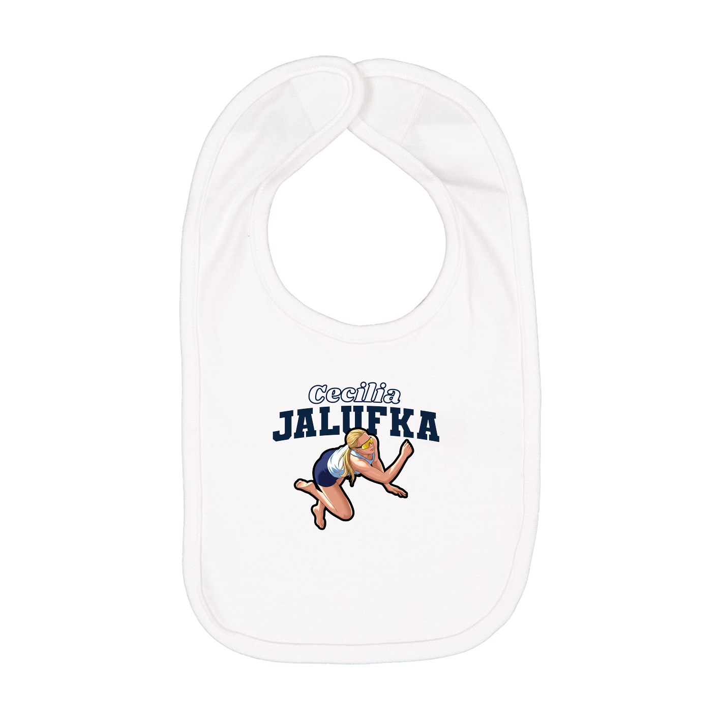 Infant Bib — Name Arch in White