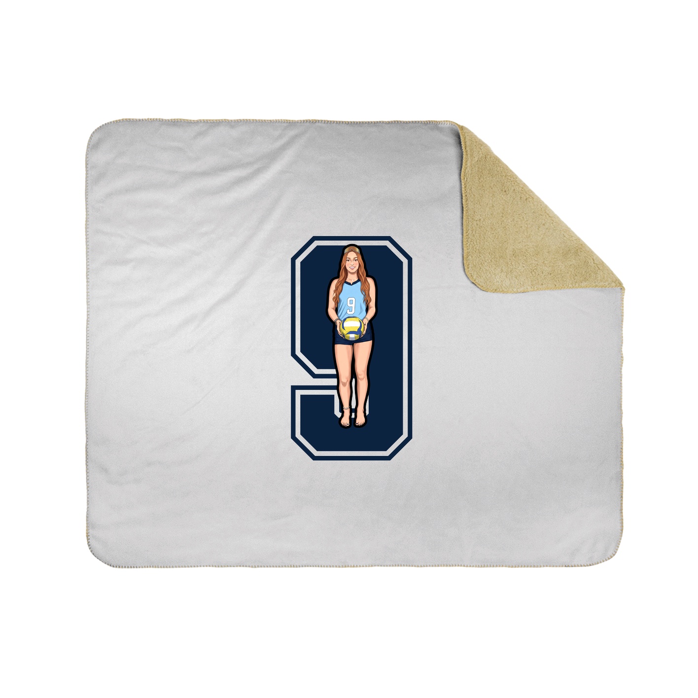 Throw Blanket — Number in White