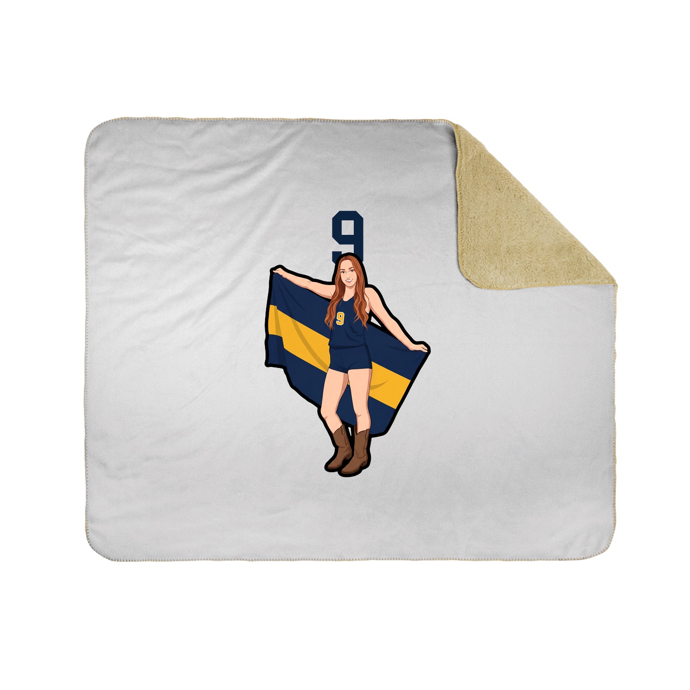 Throw Blanket — Number Top in White