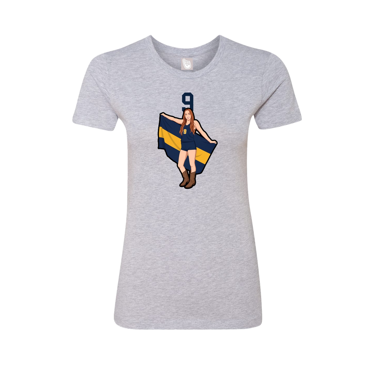 Womens Tee — Number Top in Grey