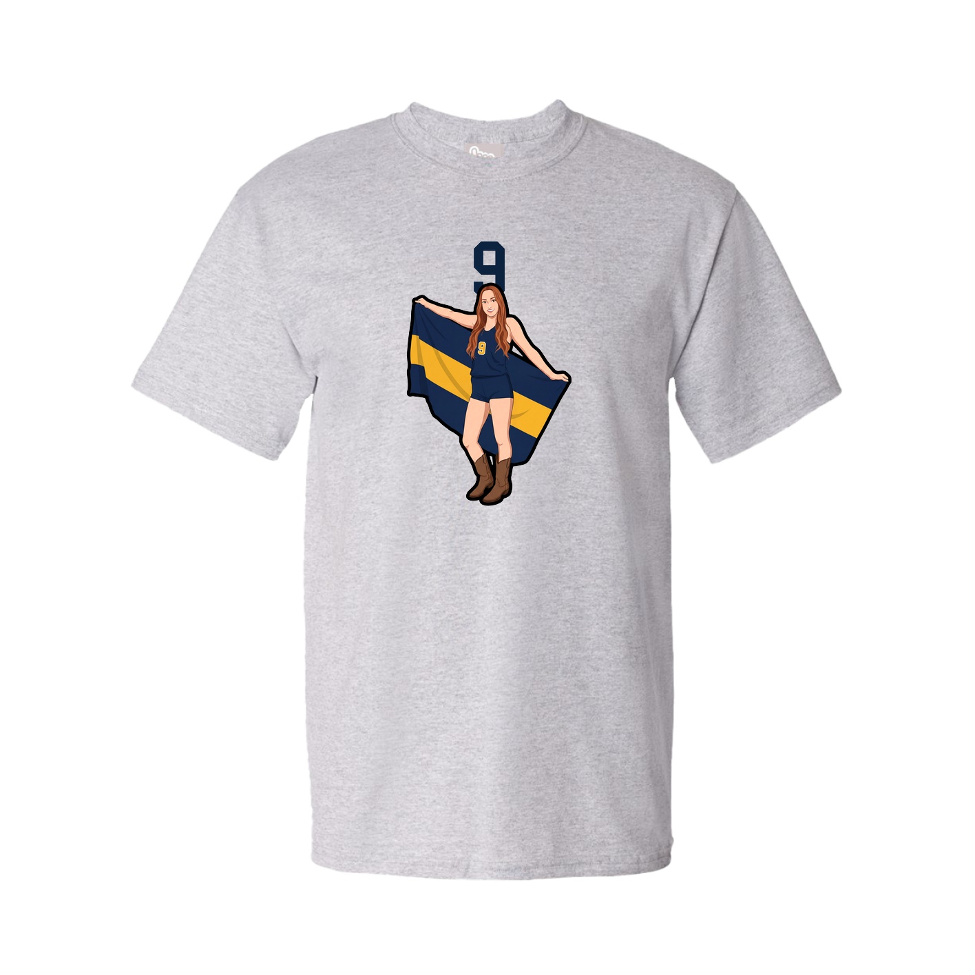 Youth Tee — Number Top in Grey
