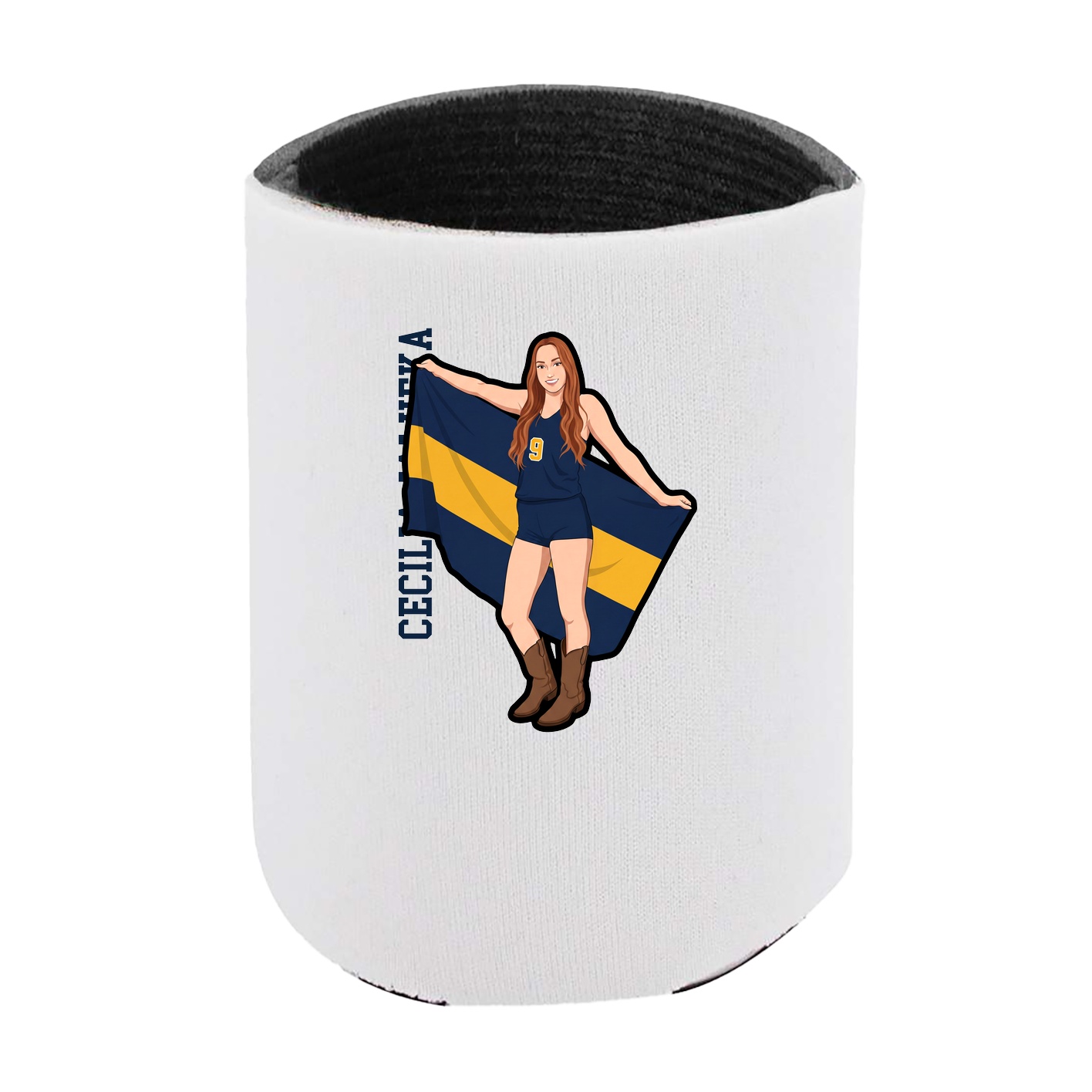 Can Holder — Name Vertical in White