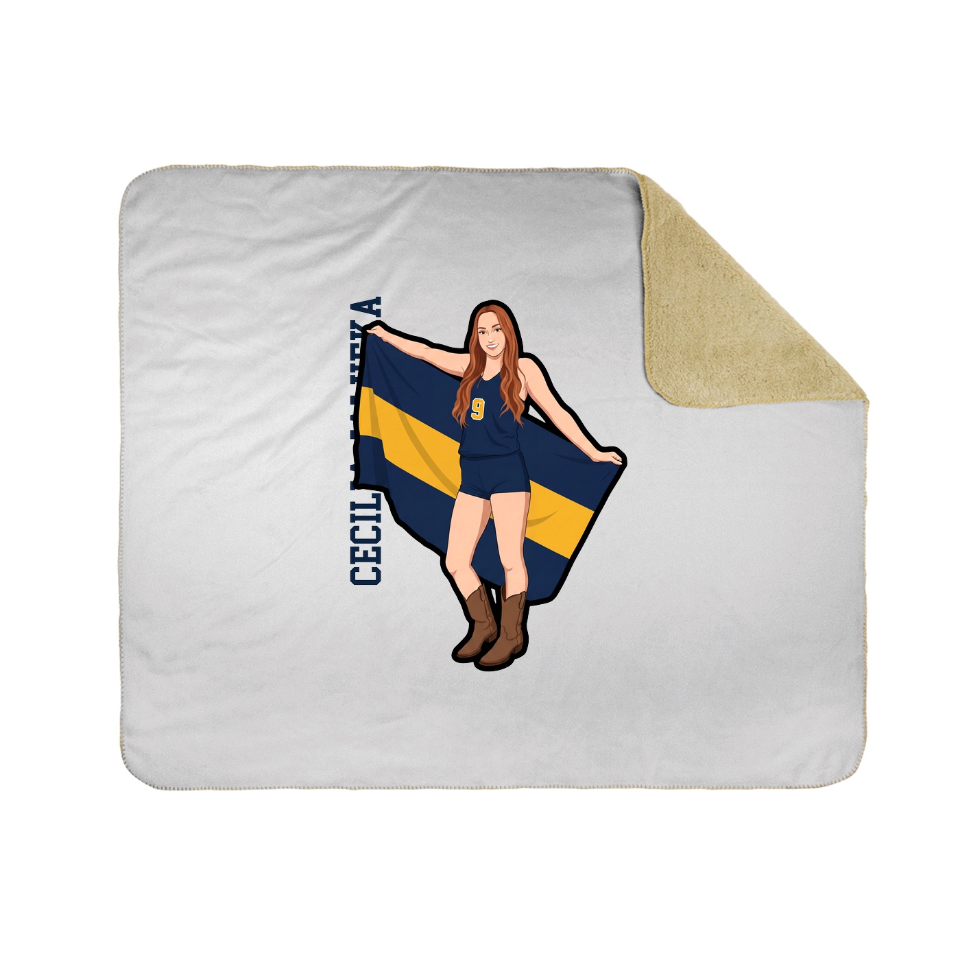 Throw Blanket — Name Vertical in White