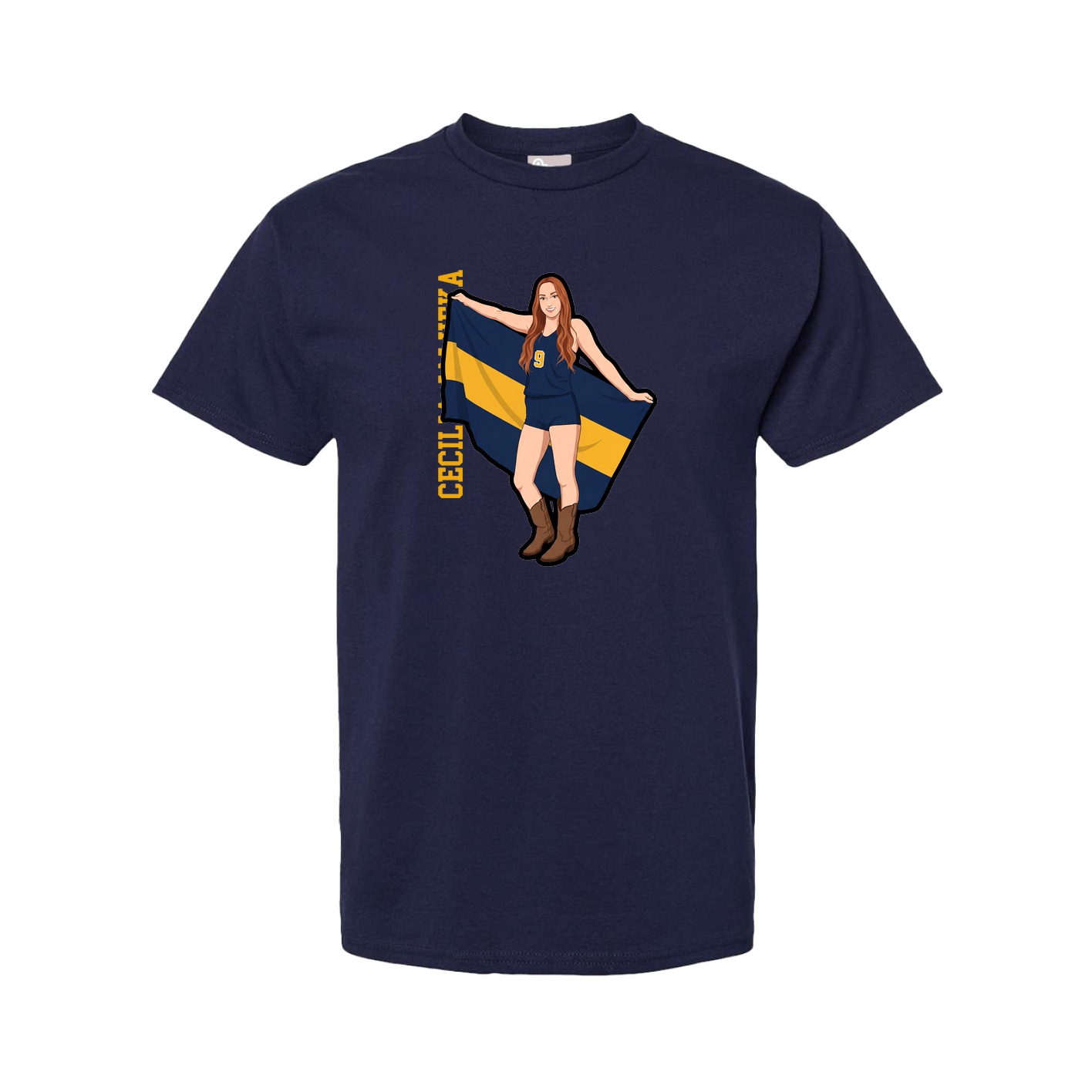 Tee — Name Vertical in Navy
