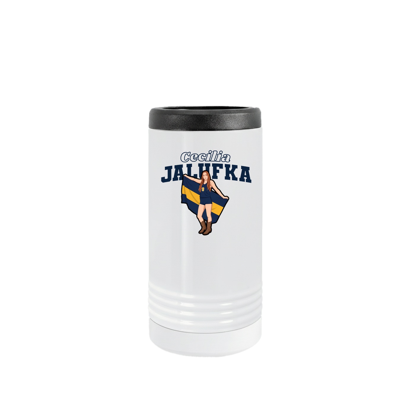 Slim Beverage Holder — Name Arch in White