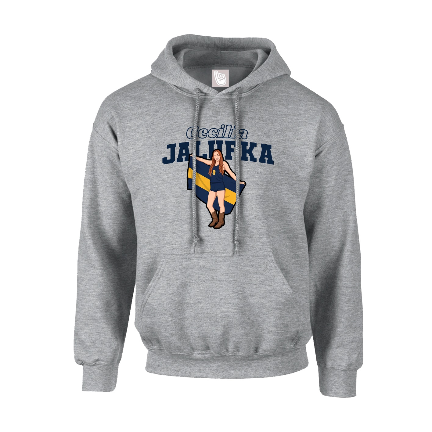 Hoodie — Name Arch in Grey