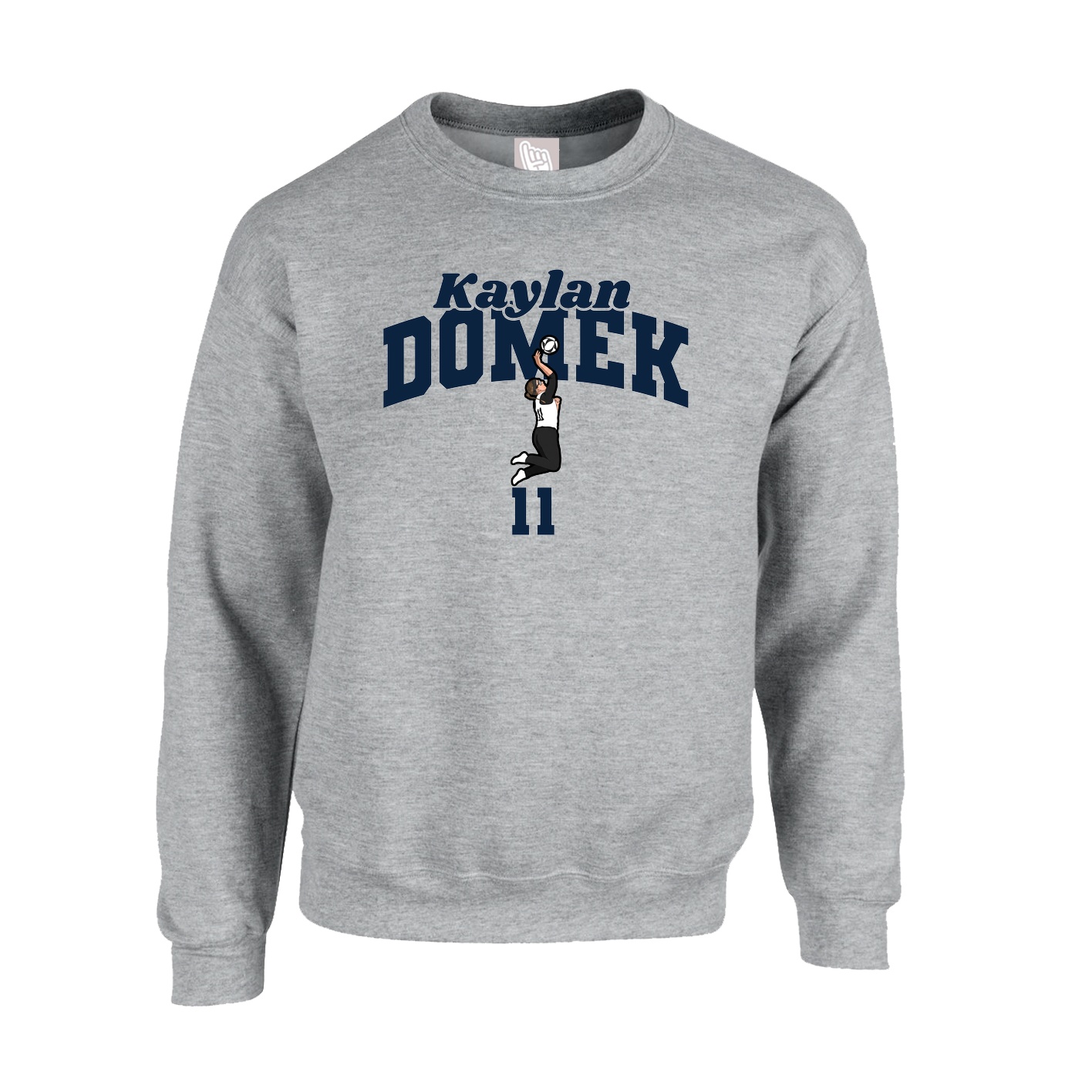 Fleece Crew — Signature Arch in Grey