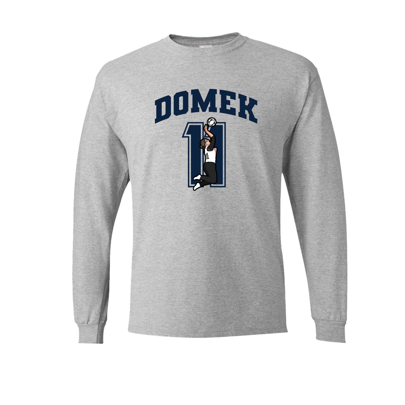Long Sleeve Tee — Number in Grey