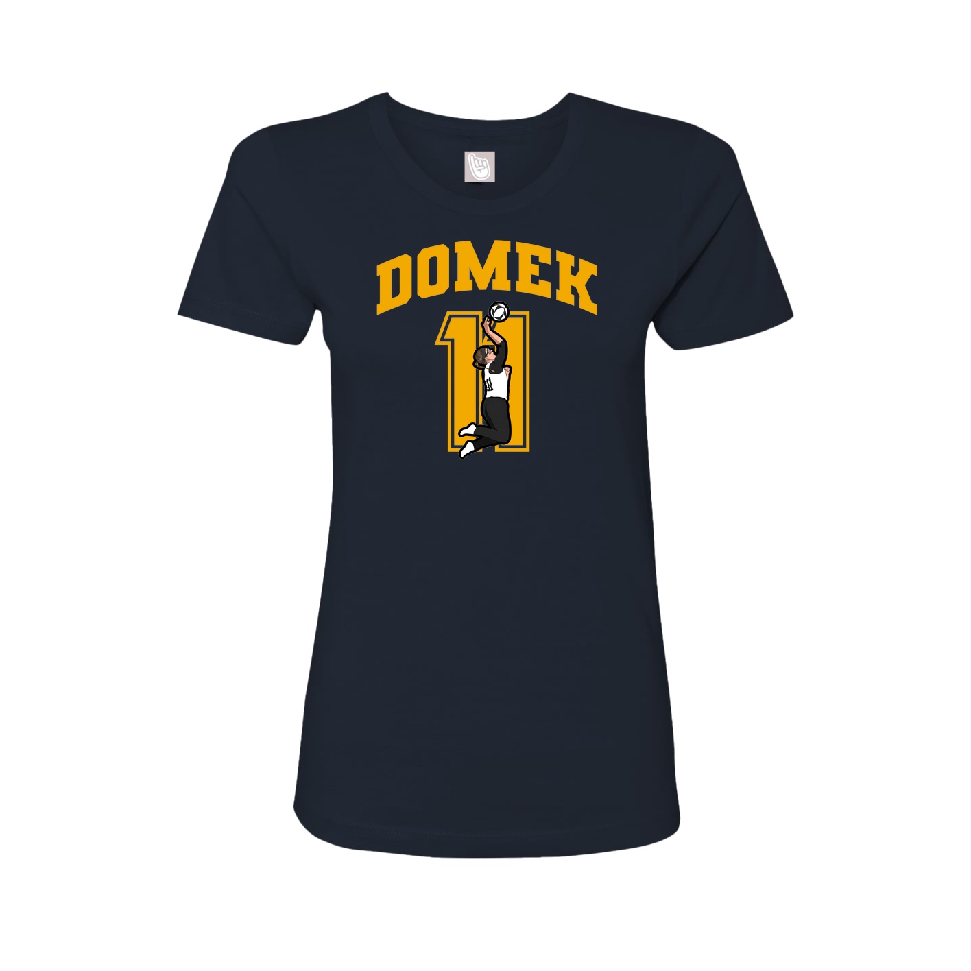 Fitted Women's Tee — Number in Navy