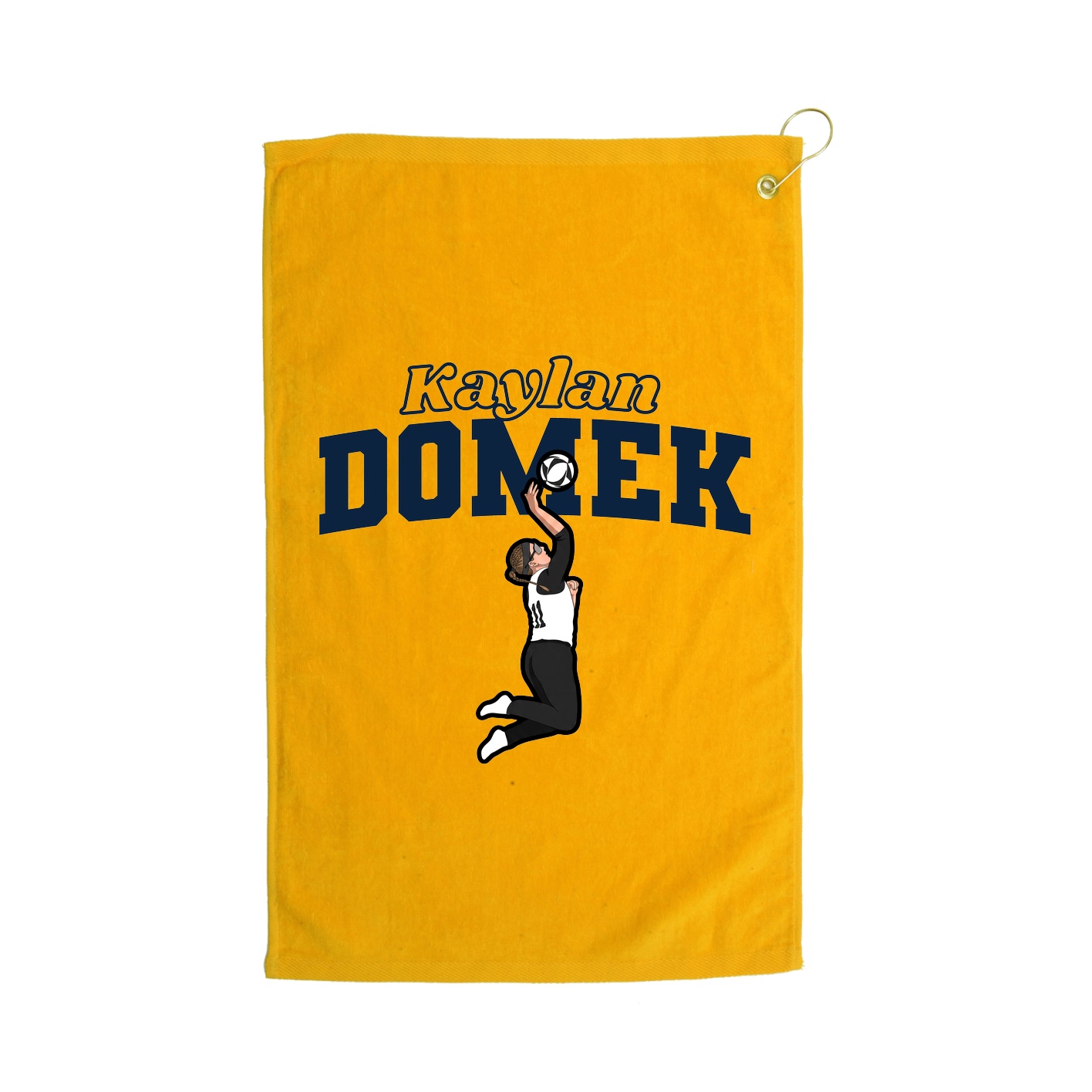 Golf Towel — Name Arch in Gold