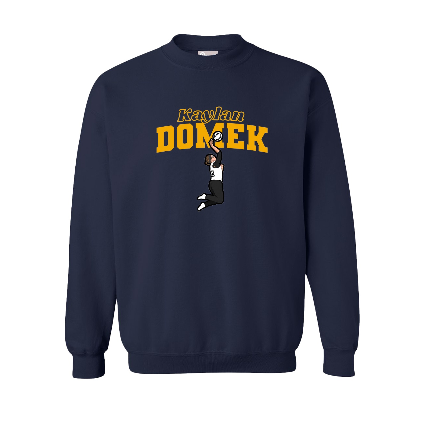 Fleece Crew — Name Arch in Navy