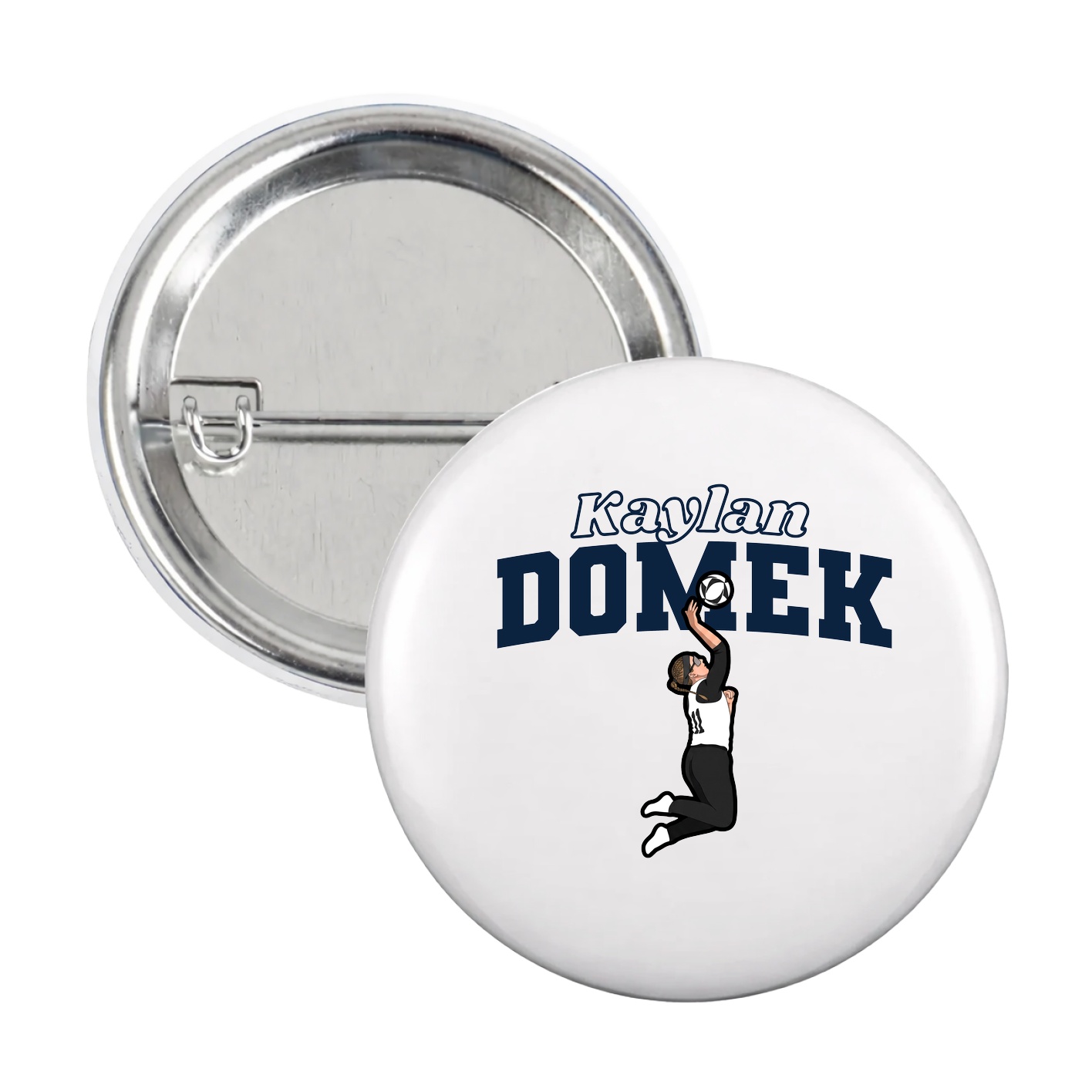 Game Day Button — Name Arch in White