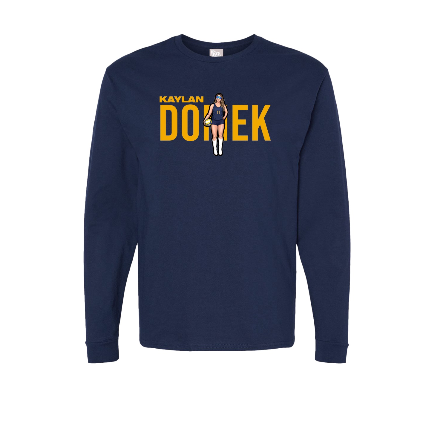 Long Sleeve Tee — Player Name in Navy
